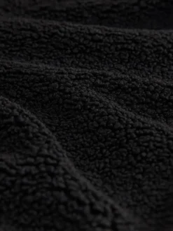 Black Zip Through Funnel Borg Fleece