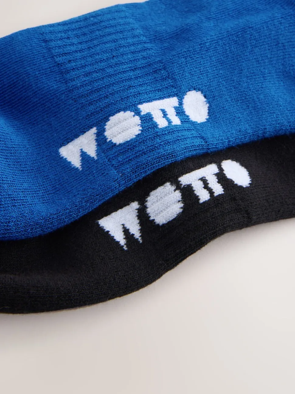 Black/Blue Wotto License Pattern Sports Socks 2 Pack