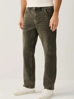 Black/Brown Single Straight Fit Classic Stretch Jeans