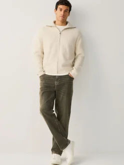 Black/Brown Single Straight Fit Classic Stretch Jeans