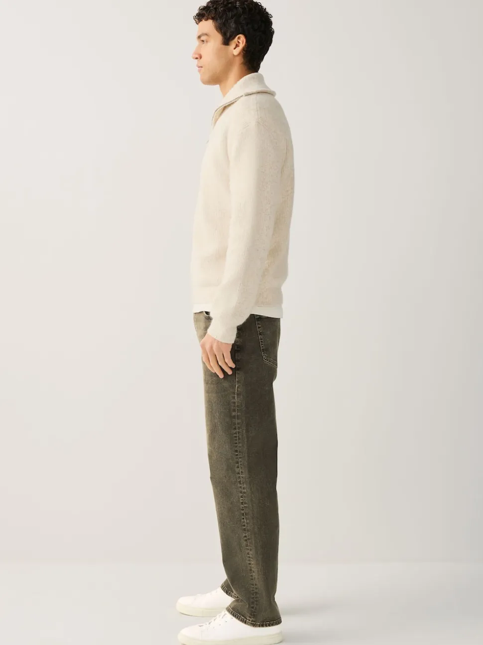 Black/Brown Single Straight Fit Classic Stretch Jeans