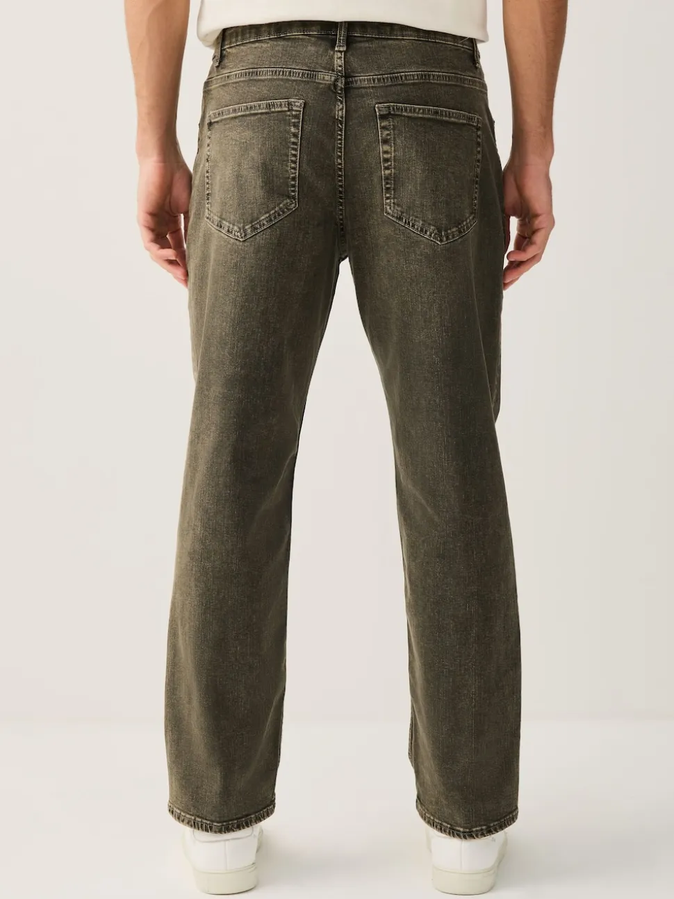 Black/Brown Single Straight Fit Classic Stretch Jeans