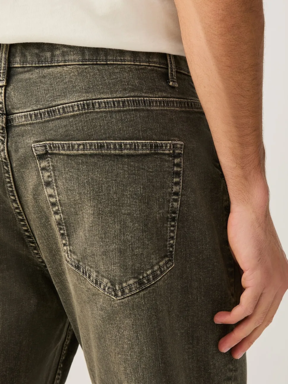 Black/Brown Single Straight Fit Classic Stretch Jeans