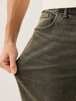 Black/Brown Single Straight Fit Classic Stretch Jeans