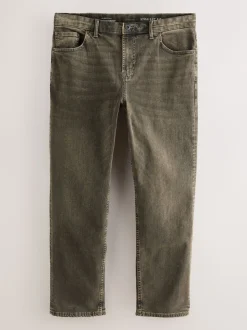 Black/Brown Single Straight Fit Classic Stretch Jeans