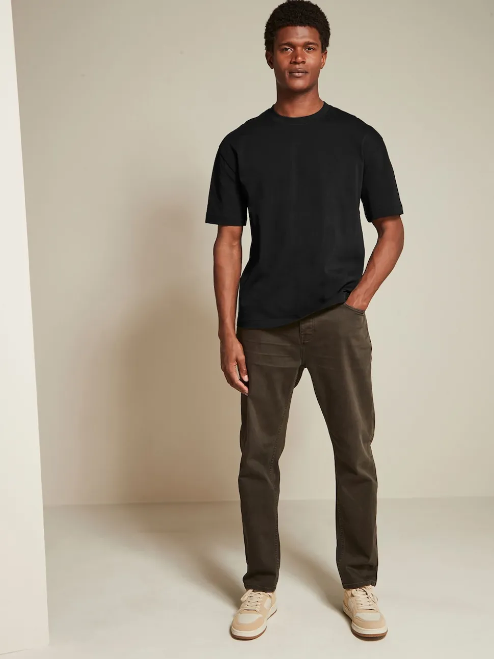 Black/Brown/Light Neutral Relaxed Fit Heavyweight T-Shirts 3 Pack