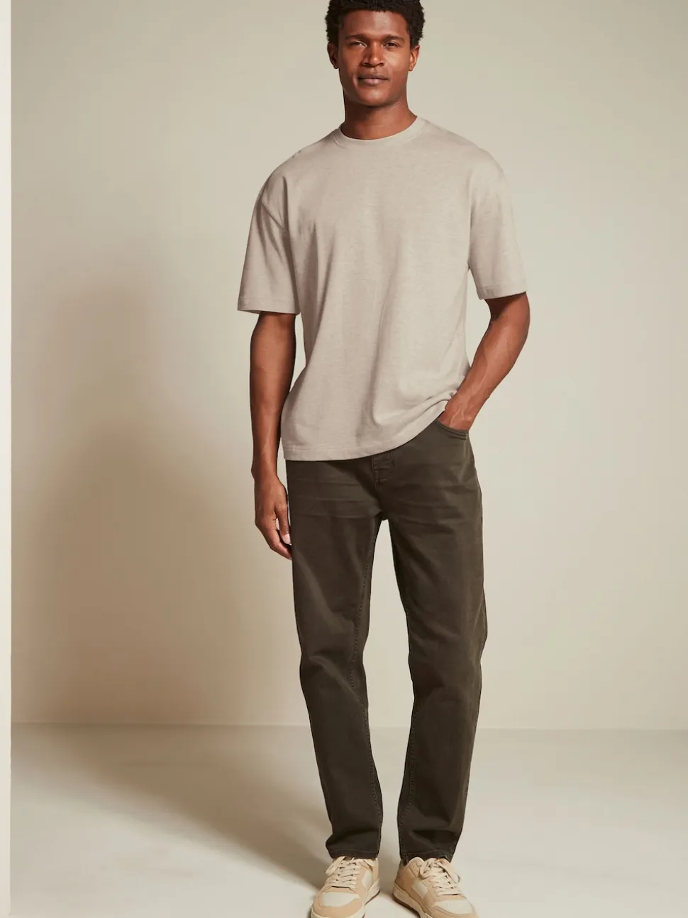 Black/Brown/Light Neutral Relaxed Fit Heavyweight T-Shirts 3 Pack