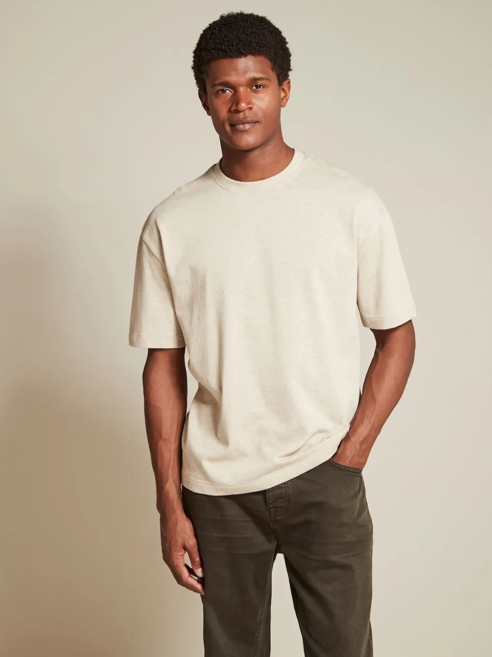 Black/Brown/Light Neutral Relaxed Fit Heavyweight T-Shirts 3 Pack
