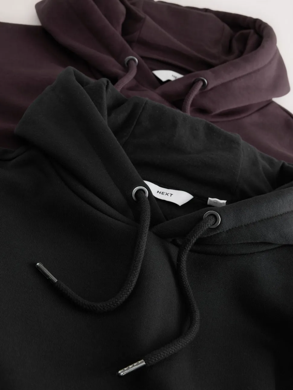 Black/Burgandy Red Cotton Rich Jersey Overhead Hoodies 2 Pack