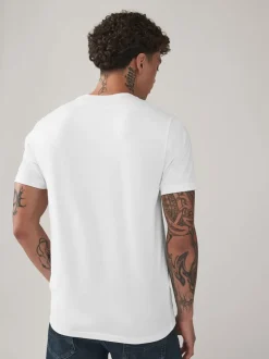 Black/Burg/White/Grey Regular Fit T-Shirts 4 Pack