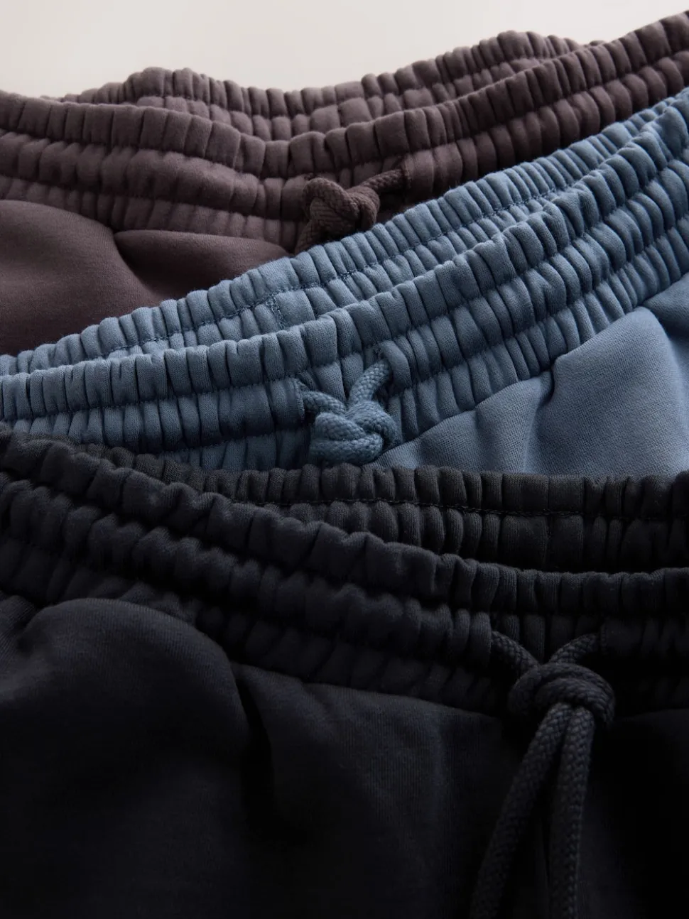 Black/Chocolate Brown/Steel Blue Brushback Heavyweight 3 Pack Joggers