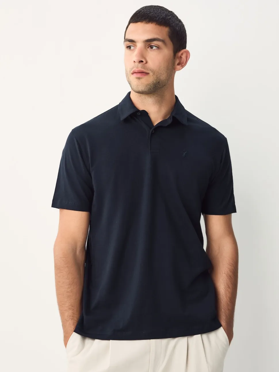 Black/Ecru/Blue/Green/Pink Regular Fit Short Sleeve Jersey Polo Shirts 5 Pack