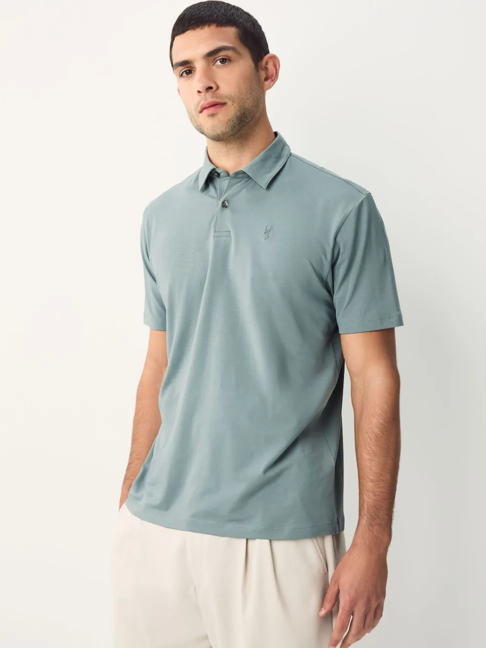 Black/Ecru/Blue/Green/Pink Regular Fit Short Sleeve Jersey Polo Shirts 5 Pack