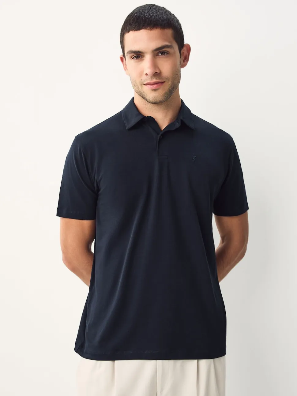 Black/Ecru/Blue/Green/Pink Regular Fit Short Sleeve Jersey Polo Shirts 5 Pack