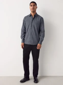 Black/Gold Link Regular Fit Long Sleeve Print Shirt