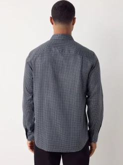 Black/Gold Link Regular Fit Long Sleeve Print Shirt
