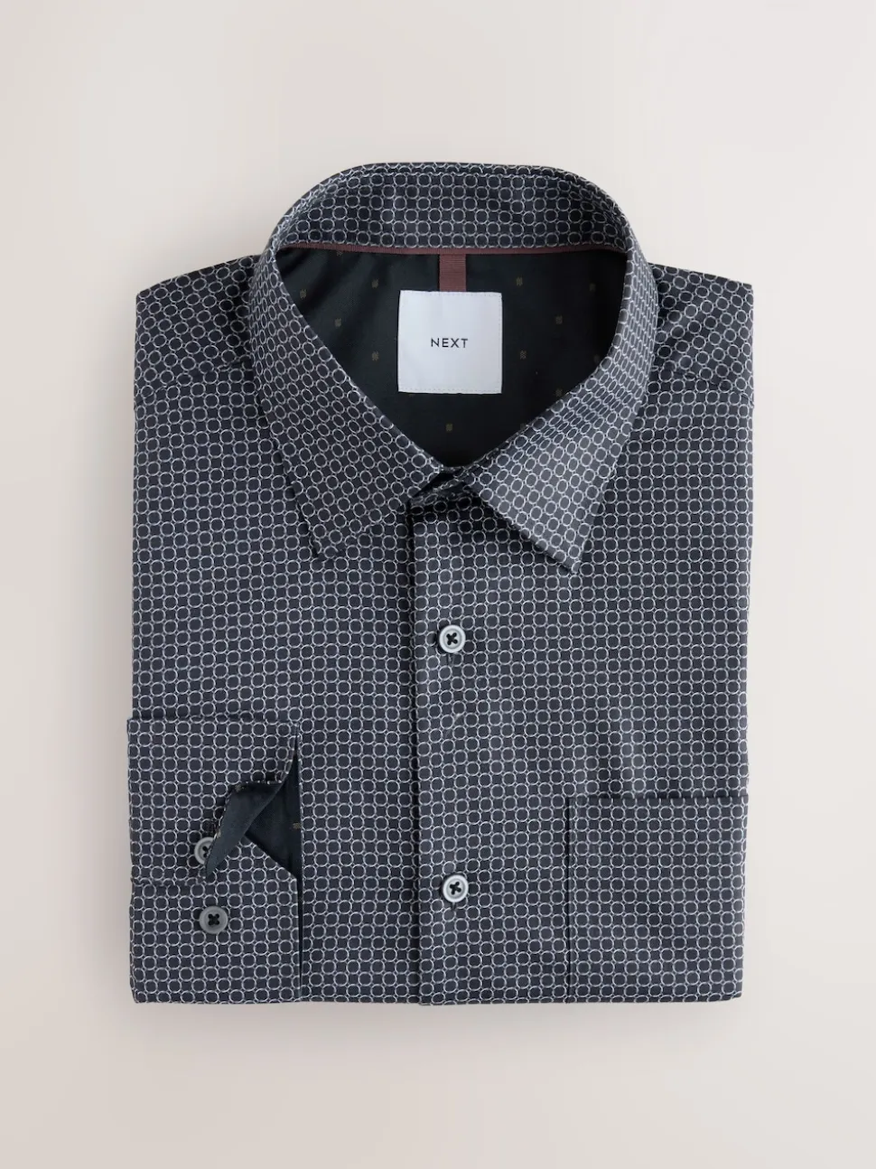 Black/Gold Link Regular Fit Long Sleeve Print Shirt