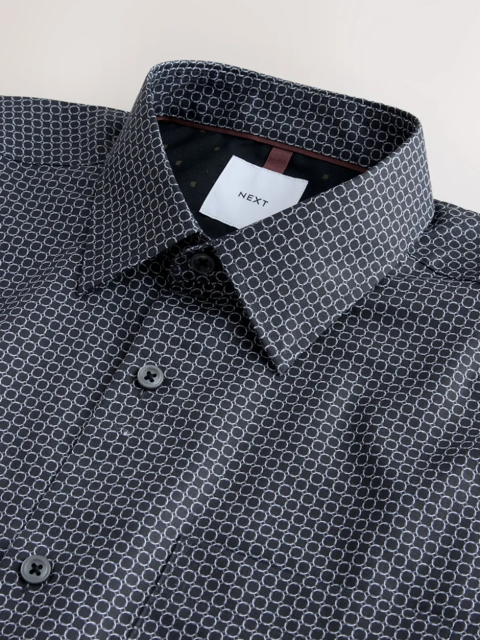 Black/Gold Link Regular Fit Long Sleeve Print Shirt