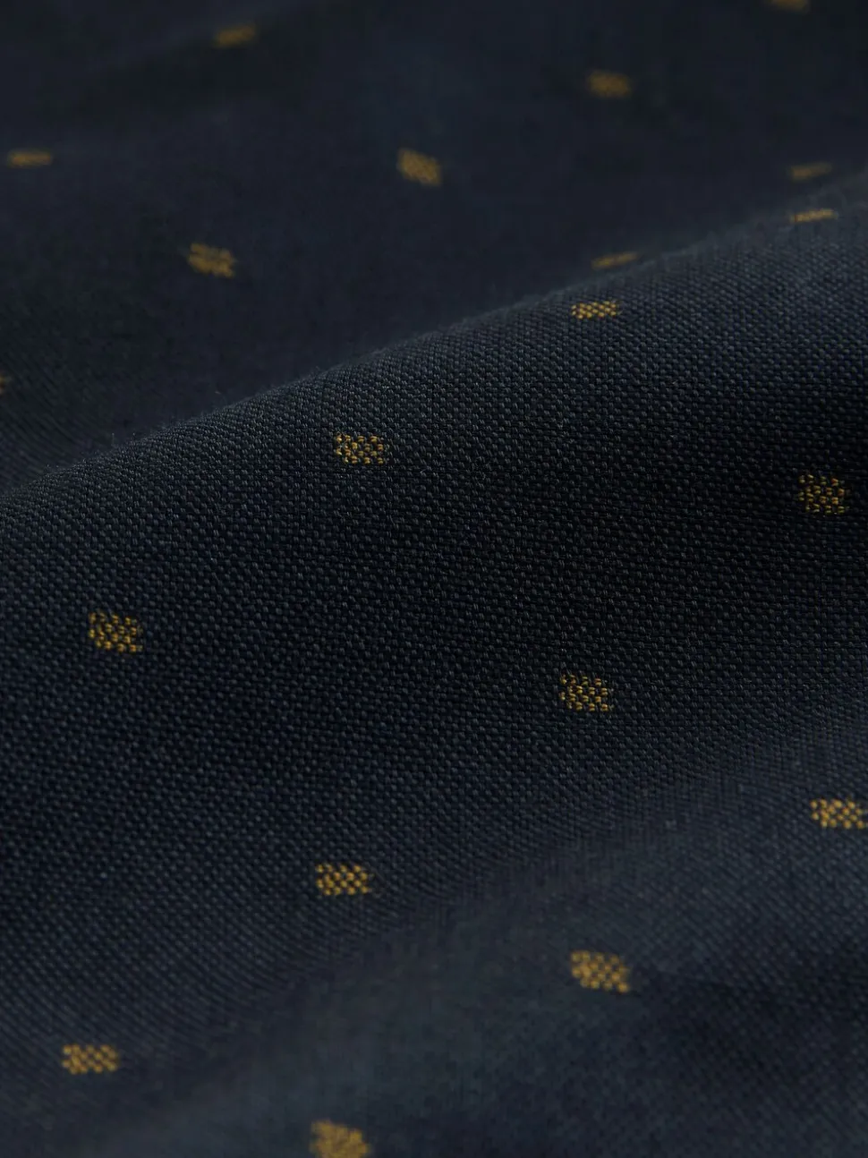 Black/Gold Regular Fit Long Sleeve Embroided Print Smart Shirt