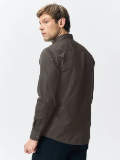 Black/Gold Regular Fit Smart Trimmed Long Sleeve Party Shirt