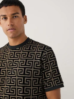 Black/Gold Smart Flocked T-Shirt