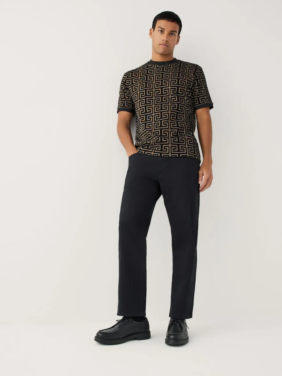 Black/Gold Smart Flocked T-Shirt