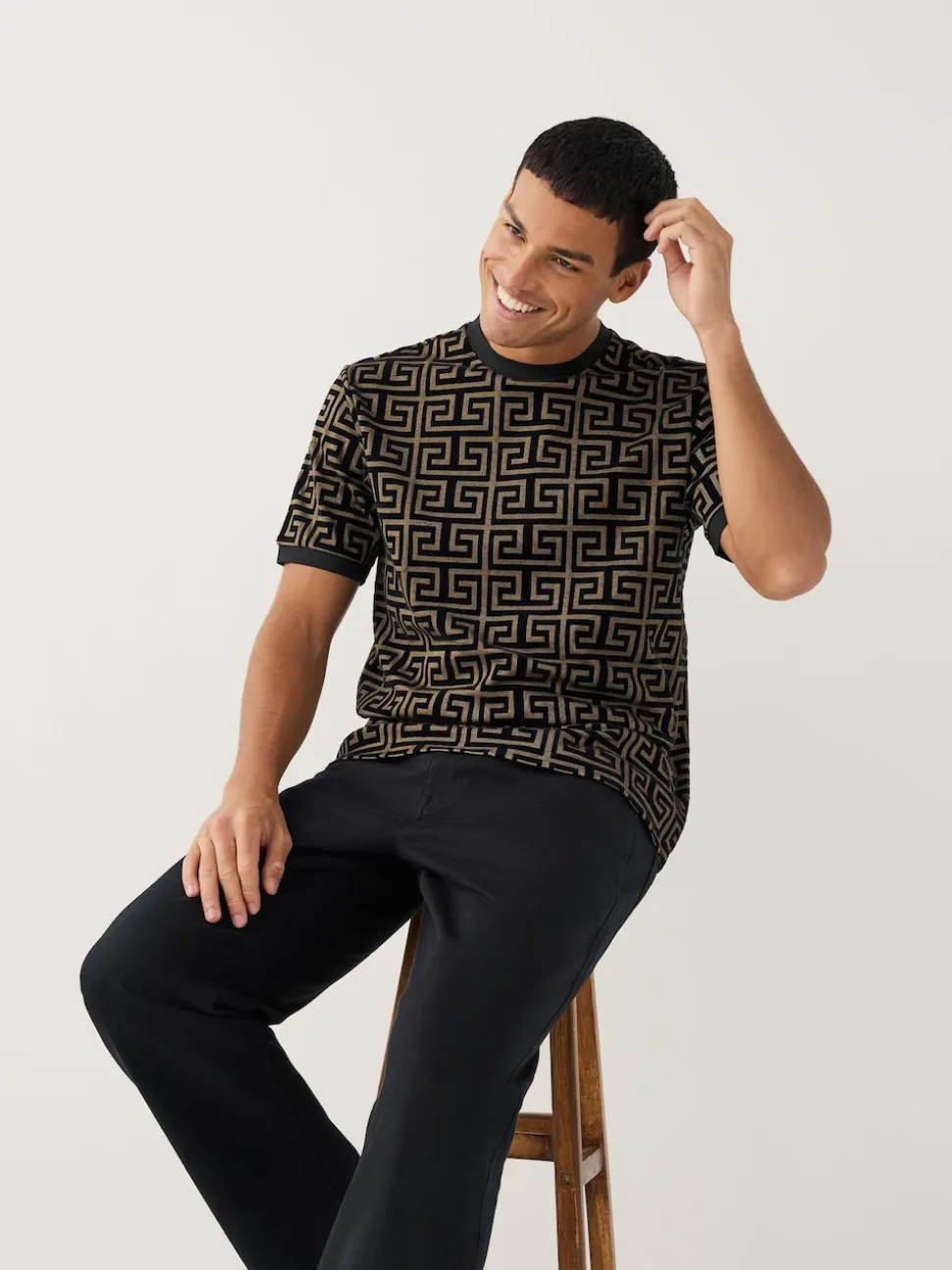 Black/Gold Smart Flocked T-Shirt