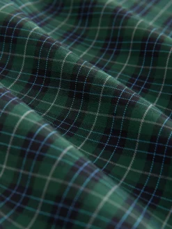 Black/Green Mini Check Easy Iron Button Down Short Sleeve Oxford Shirt