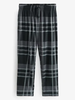 Black/Grey Check Long Sleeve 100% Cotton Pyjamas Set