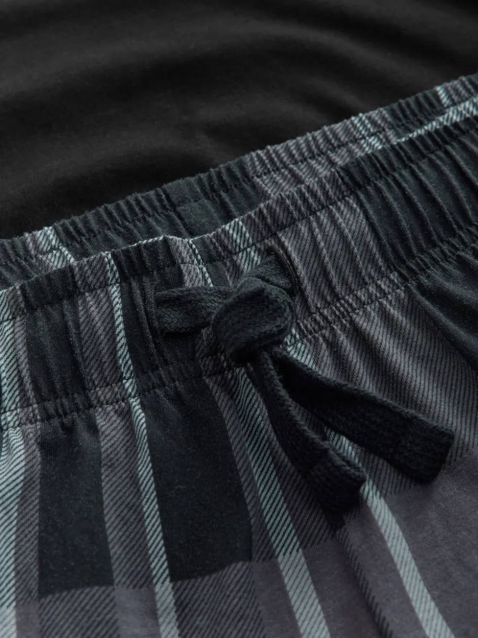 Black/Grey Check Long Sleeve 100% Cotton Pyjamas Set