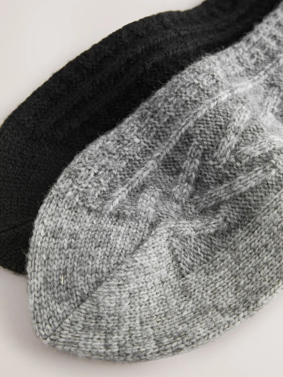 Black/Grey Heavyweight Thermal Cable Socks 2 Pack
