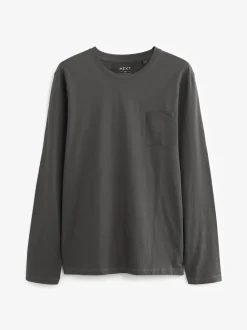Black/Grey Long Sleeve Cuffed 100% Cotton Pyjamas 2 Pack