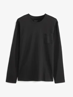 Black/Grey Long Sleeve Cuffed 100% Cotton Pyjamas 2 Pack