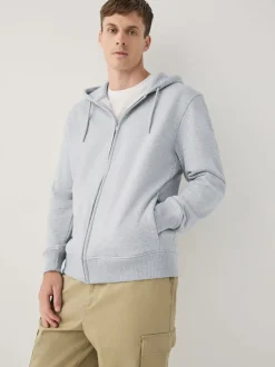 Black/Grey Marl Cotton Rich Heavyweight Jersey Full Zip Hoodies 2 Pack