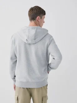 Black/Grey Marl Cotton Rich Heavyweight Jersey Full Zip Hoodies 2 Pack