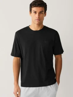 Black/Grey Marl Short Sleeve Jersey Pyjamas Set
