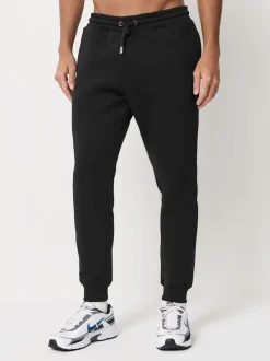 Black/Grey Marl Slim Fit Brushback Heavyweight 2 Pack Joggers