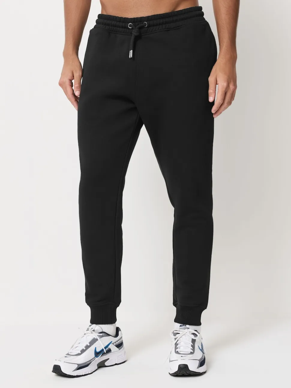 Black/Grey Marl Slim Fit Brushback Heavyweight 2 Pack Joggers