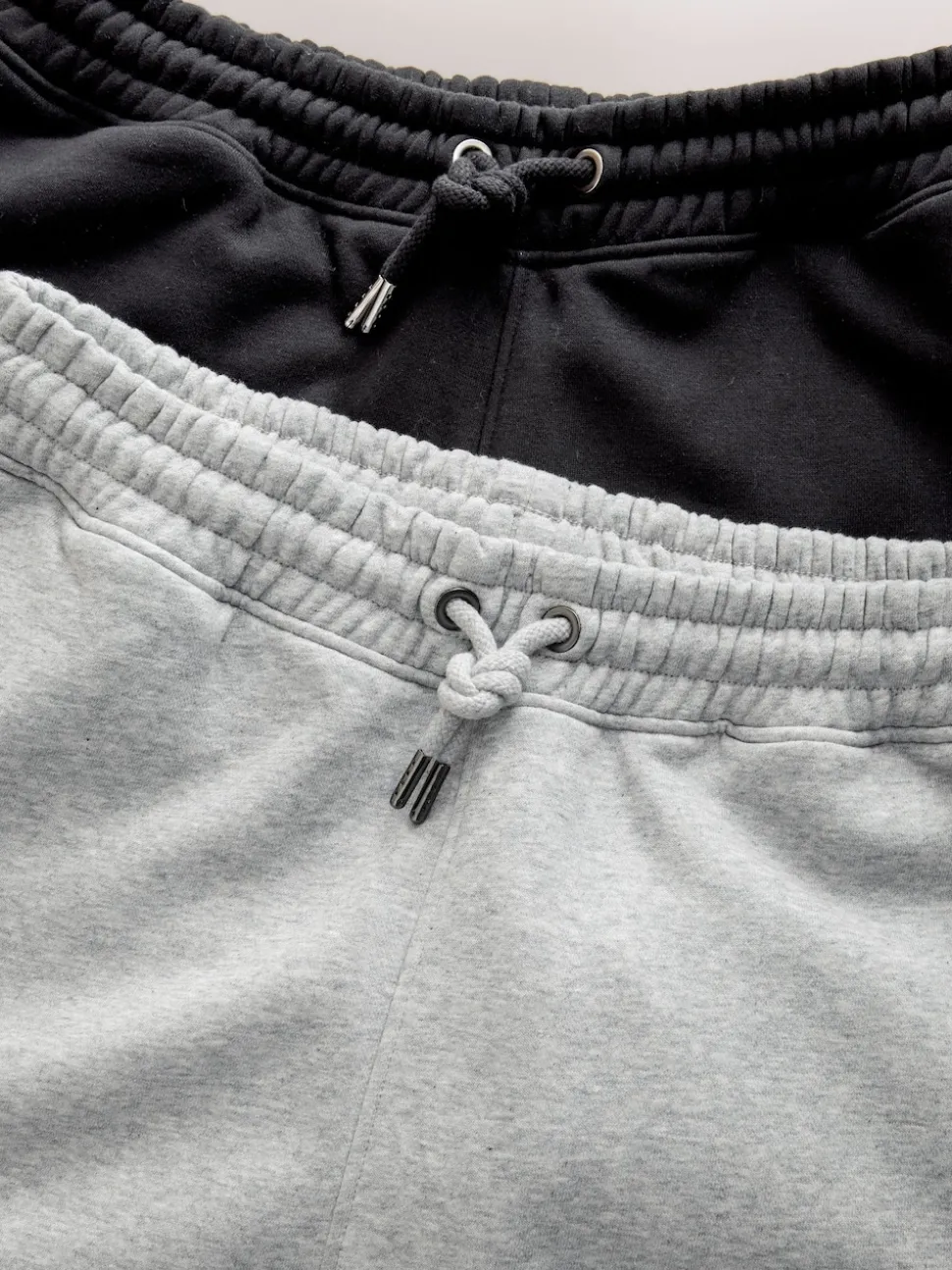 Black/Grey Marl Slim Fit Brushback Heavyweight 2 Pack Joggers