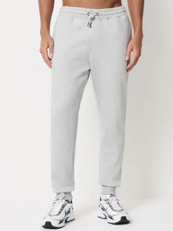 Black/Grey Marl Slim Fit Brushback Heavyweight 2 Pack Joggers