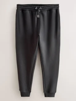 Black/Grey Marl Slim Fit Brushback Heavyweight 2 Pack Joggers