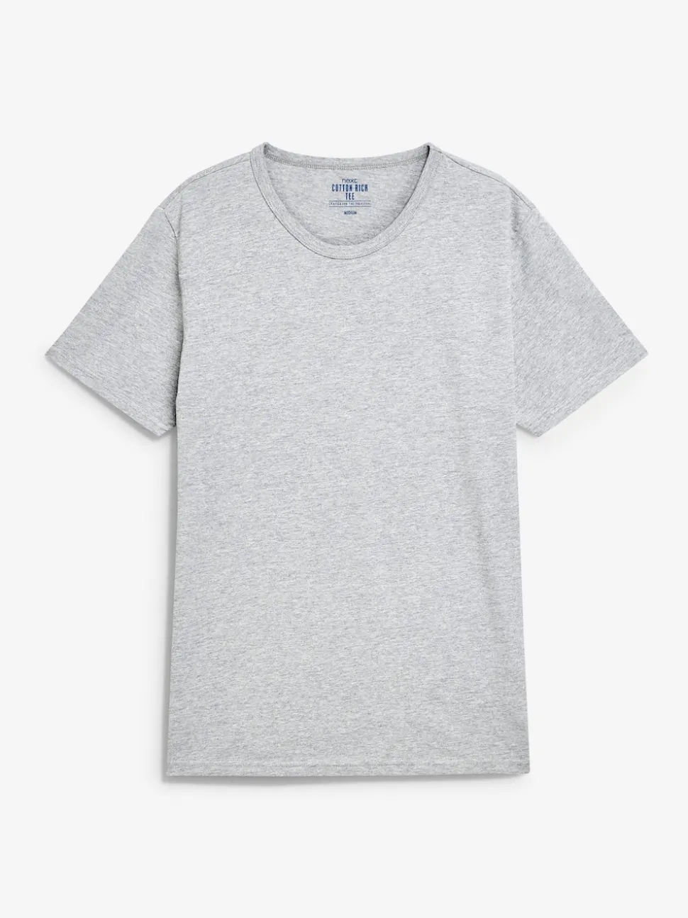 Black/Grey Marl/White/Navy Slim Fit 100% Cotton Layering T-Shirts 5 Pack