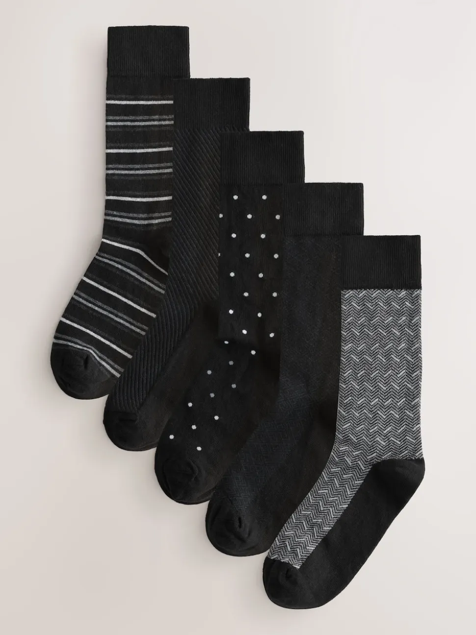 Black/Grey Pattern Smart Socks 5 Pack