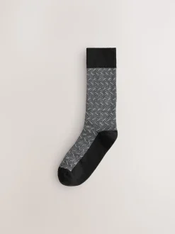 Black/Grey Pattern Smart Socks 5 Pack