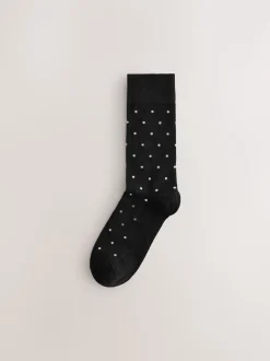 Black/Grey Pattern Smart Socks 5 Pack
