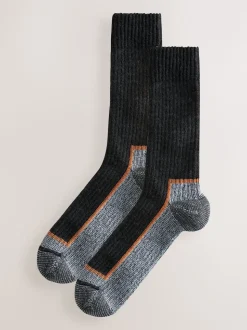 Black/Grey Thermal Workwear Socks 2 Pack
