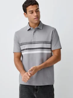 Black/Grey/Neutral Block Regular Fit Short Sleeve Jersey Polo Shirts 3 Pack