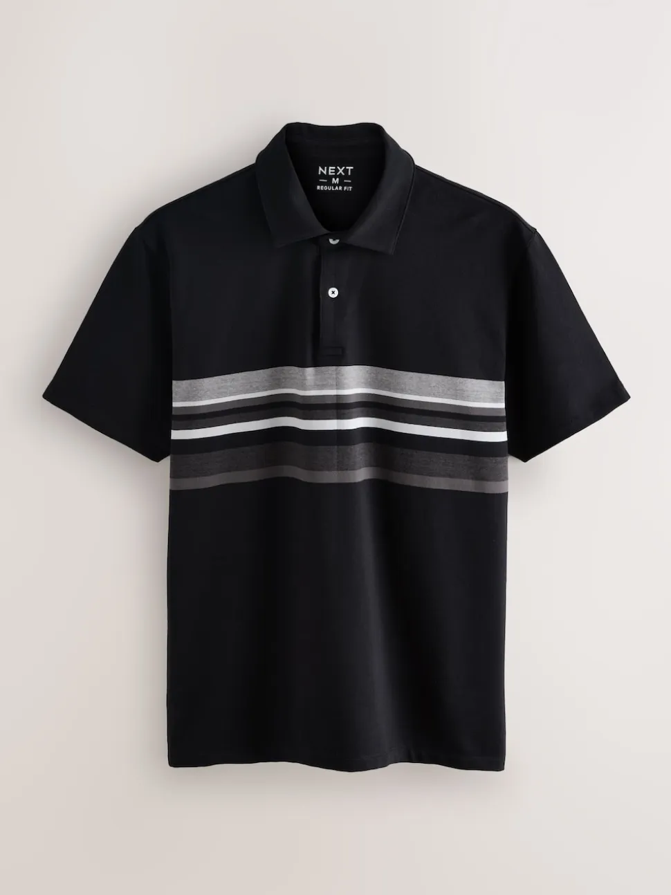 Black/Grey/Neutral Block Regular Fit Short Sleeve Jersey Polo Shirts 3 Pack