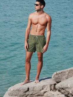 Black/Khaki Green Essential Swim Shorts 2 Pack