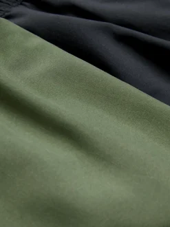Black/Khaki Green Essential Swim Shorts 2 Pack